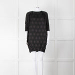 Acne Black On Black Circle Print Tunic Dress