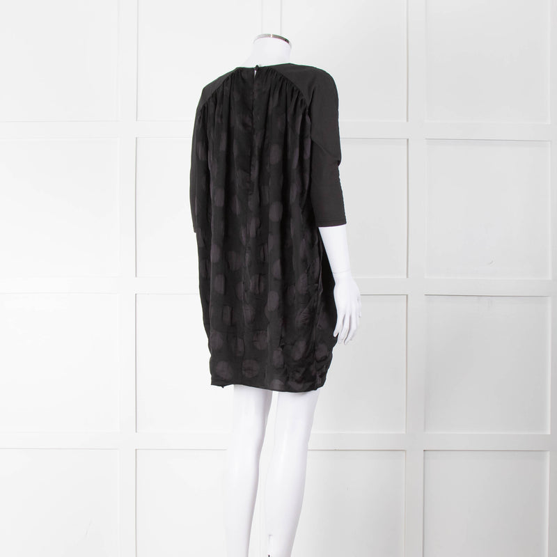 Acne Black On Black Circle Print Tunic Dress