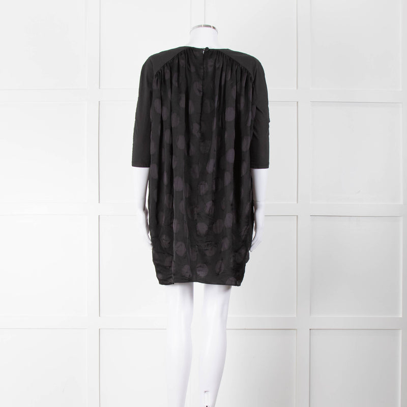 Acne Black On Black Circle Print Tunic Dress