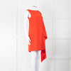 MCQ Orange Black Diamante Trim Sleeveless Cape Dress