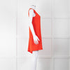 MCQ Orange Black Diamante Trim Sleeveless Cape Dress