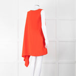 MCQ Orange Black Diamante Trim Sleeveless Cape Dress