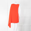 MCQ Orange Black Diamante Trim Sleeveless Cape Dress