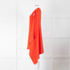 MCQ Orange Black Diamante Trim Sleeveless Cape Dress