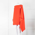 MCQ Orange Black Diamante Trim Sleeveless Cape Dress