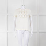 Marccain Cream Pearl Crystal Detail Top