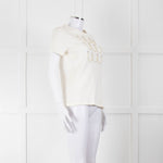 Marccain Cream Pearl Crystal Detail Top