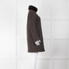 Loro Piana Brown Cashmere Fur Trim Collar Coat