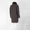 Loro Piana Brown Cashmere Fur Trim Collar Coat