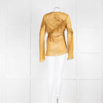 Beaufille Yellow Ochre Silk Mix Ruched Detail Top