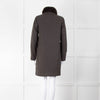 Loro Piana Brown Cashmere Fur Trim Collar Coat