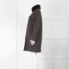 Loro Piana Brown Cashmere Fur Trim Collar Coat