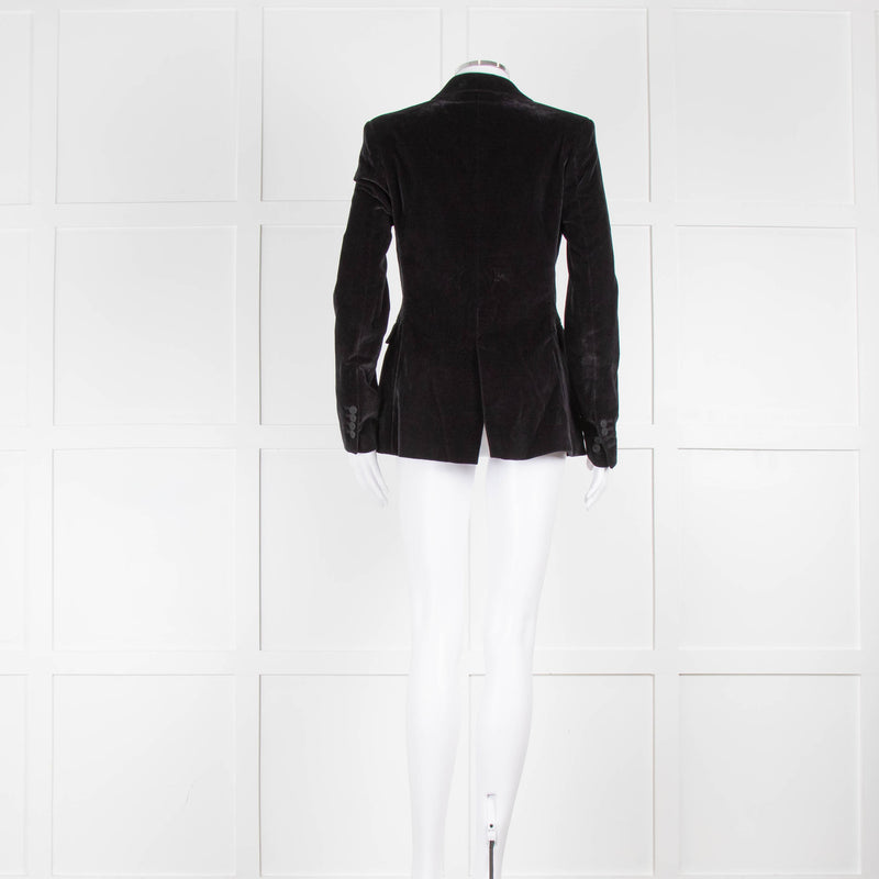 BLK DNM Black Velvet Fitted Blazer Jacket