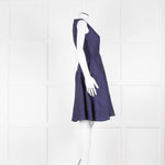 Carolina Herrera Navy Blue Jacquard Fit & Flare Dress