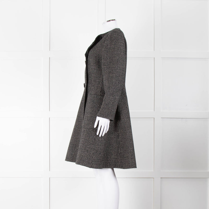 Christian Dior Black White Tweed Double Breasted Coat