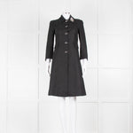 Dolce & Gabbana Black Linen Embellished Collar Coat