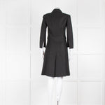 Dolce & Gabbana Black Linen Embellished Collar Coat