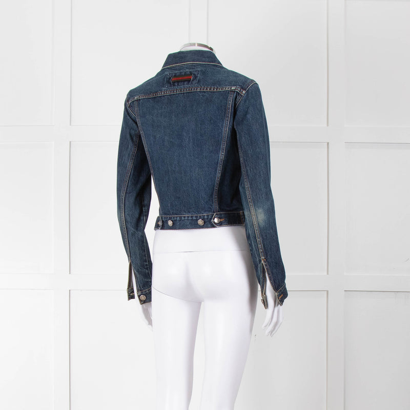 Gucci Blue Denim Short Fitted Jacket