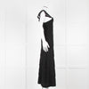 Sezane Black Knitted Frill Strap Maxi Dress