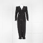 Farm Rio Black Sequin Dot V Neck Jumpsuit