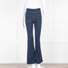 Frame Navy Blue Bardot Jetset Flared Jeans