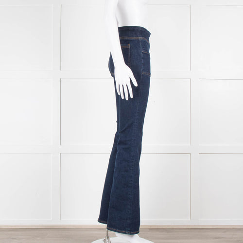 Frame Navy Blue Bardot Jetset Flared Jeans