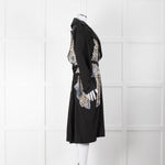 Stella McCartney Black Silk Embroided Leopard Pattern Trench Coat