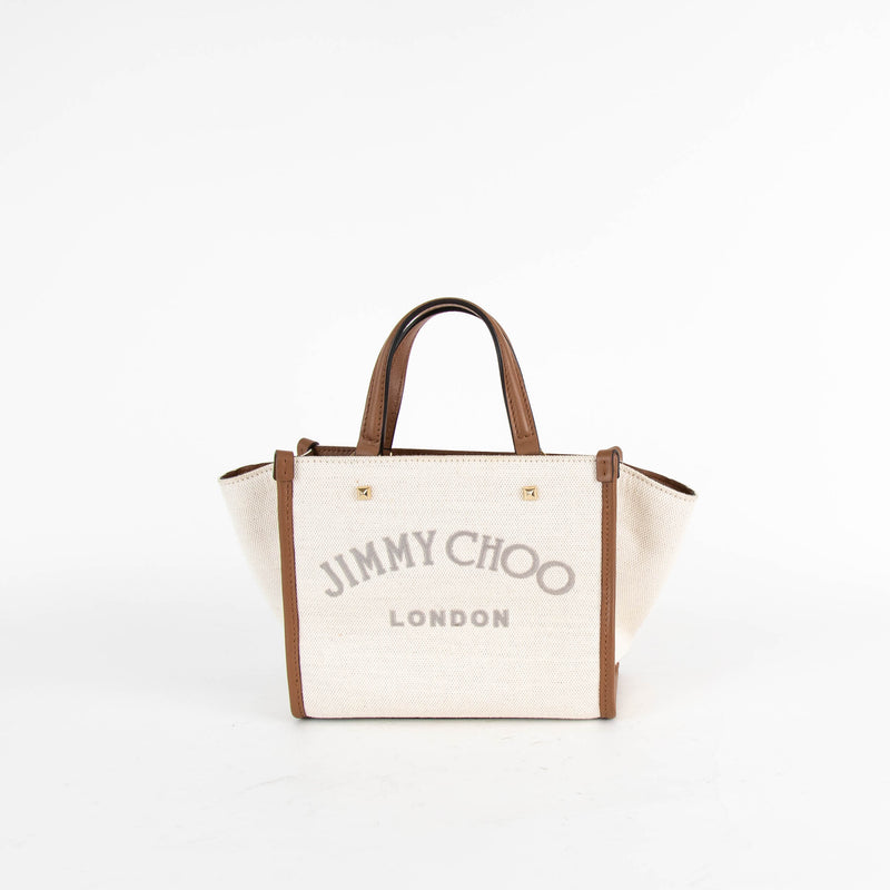 Jimmy Choo Beige Brown Varenne Canvas Tote Bag – Phoenix Style