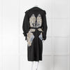 Stella McCartney Black Silk Embroided Leopard Pattern Trench Coat