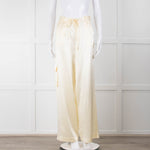 LoveShackFancy Cream Silk Combat Trousers