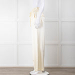 LoveShackFancy Cream Silk Combat Trousers