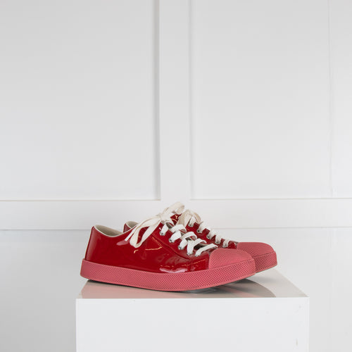 Prada Red Patent Leather Trainers