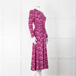 Me + Em Pink Flower Print Ruched Stretch Woven Maxi Dress