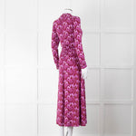 Me + Em Pink Flower Print Ruched Stretch Woven Maxi Dress