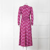 Me + Em Pink Flower Print Ruched Stretch Woven Maxi Dress