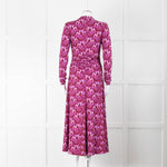 Me + Em Pink Flower Print Ruched Stretch Woven Maxi Dress