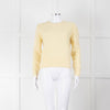 Max Mara Yellow Waffle Knit Round Neck Cashmere Jumper