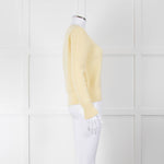 Max Mara Yellow Waffle Knit Round Neck Cashmere Jumper