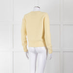 Max Mara Yellow Waffle Knit Round Neck Cashmere Jumper