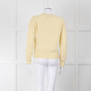 Max Mara Yellow Waffle Knit Round Neck Cashmere Jumper