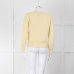 Max Mara Yellow Waffle Knit Round Neck Cashmere Jumper