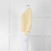 Max Mara Yellow Waffle Knit Round Neck Cashmere Jumper