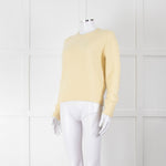 Max Mara Yellow Waffle Knit Round Neck Cashmere Jumper