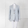 Peserico Pale Blue Check Linen Blazer