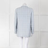 Peserico Pale Blue Check Linen Blazer