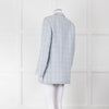 Peserico Pale Blue Check Linen Blazer