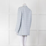 Peserico Pale Blue Check Linen Blazer