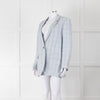 Peserico Pale Blue Check Linen Blazer