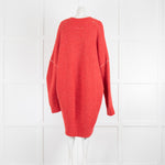 MM6 By Maison Margiela Red V Neck Sweater Dress