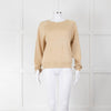 Elizabeth & James Gold Fine Knit Round Neck Jumper